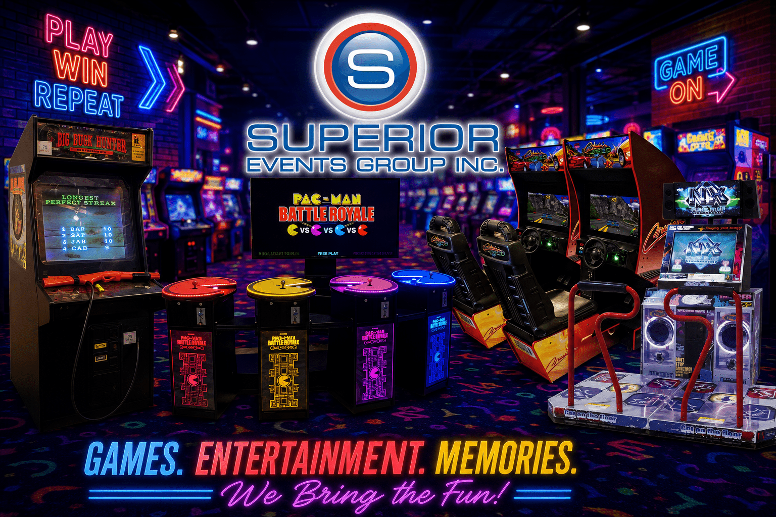 Arcade game rentals for corporate events, schools, conferences and community events in Richmond Hill, Ontario